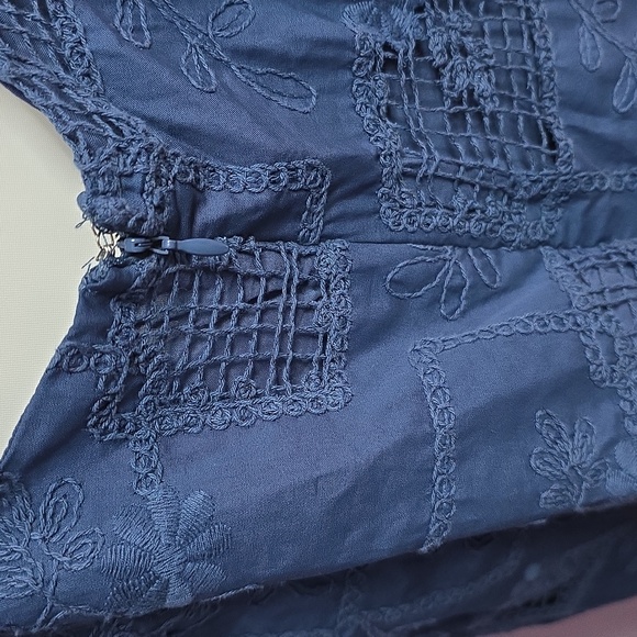 Wild Fable Blue Open‎ Back Lined Summer Dress - Picture 4 of 7